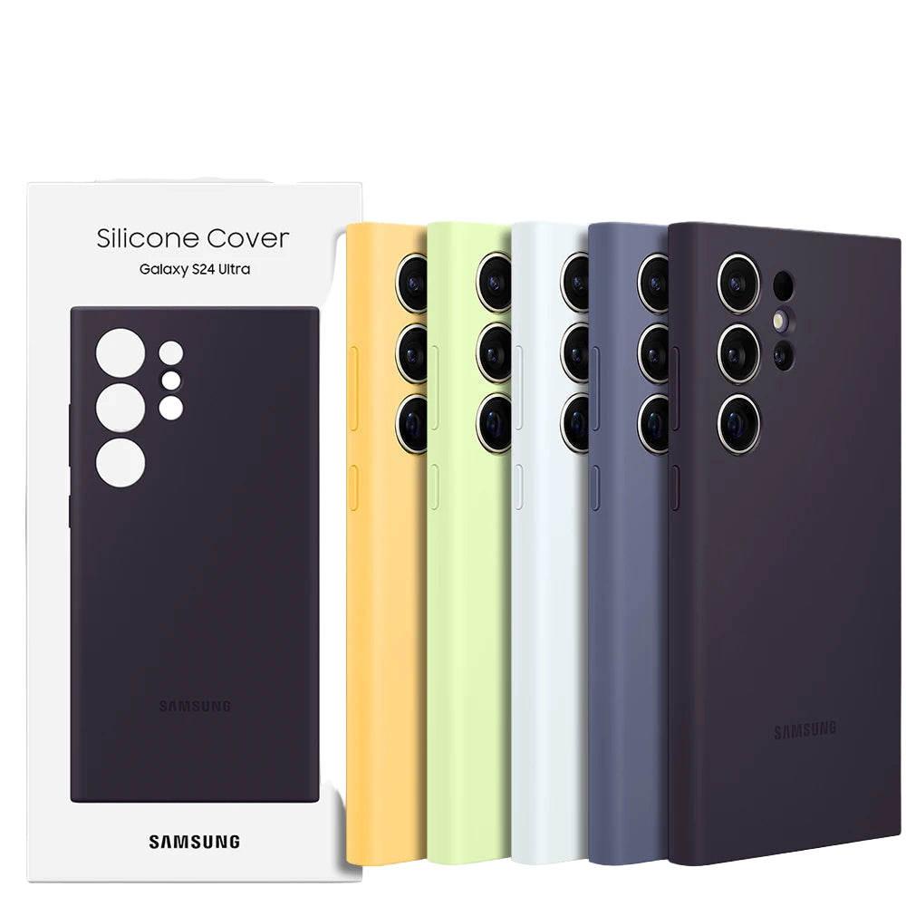 Original Silicone Case for Samsung Galaxy S24 Ultra / Plus – Soft Cover with Box
