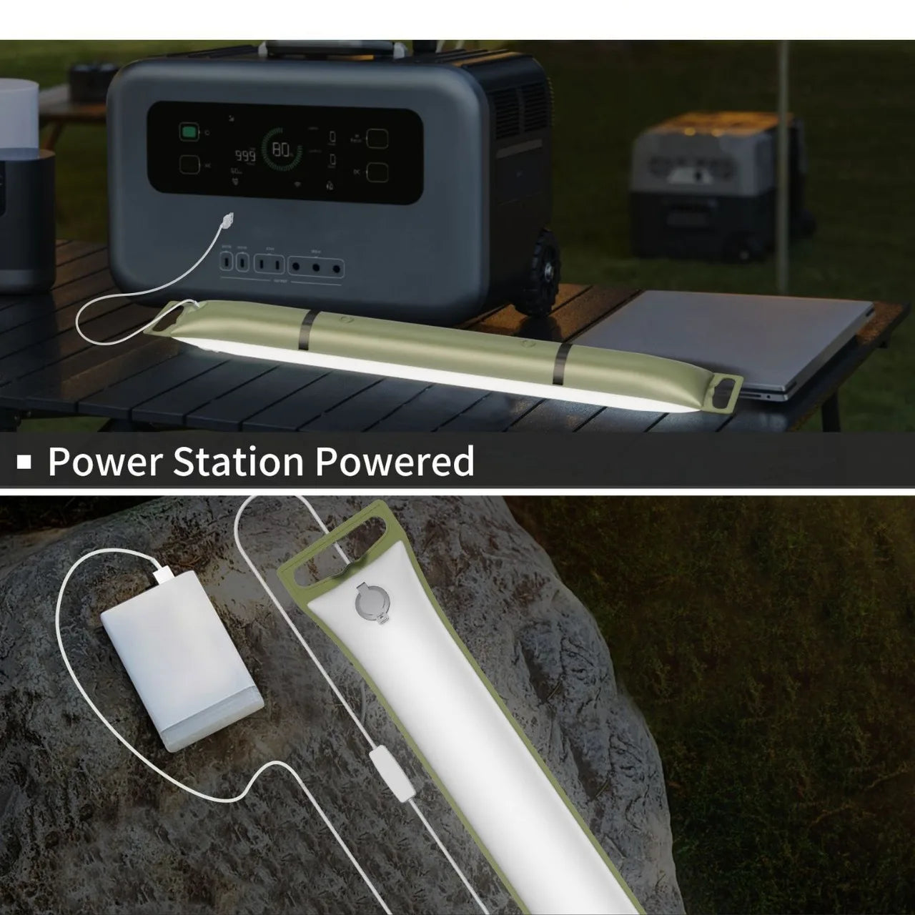 Solar USB Rechargeable LED Tube – Foldable, Magnetic & Waterproof for Outdoor Use