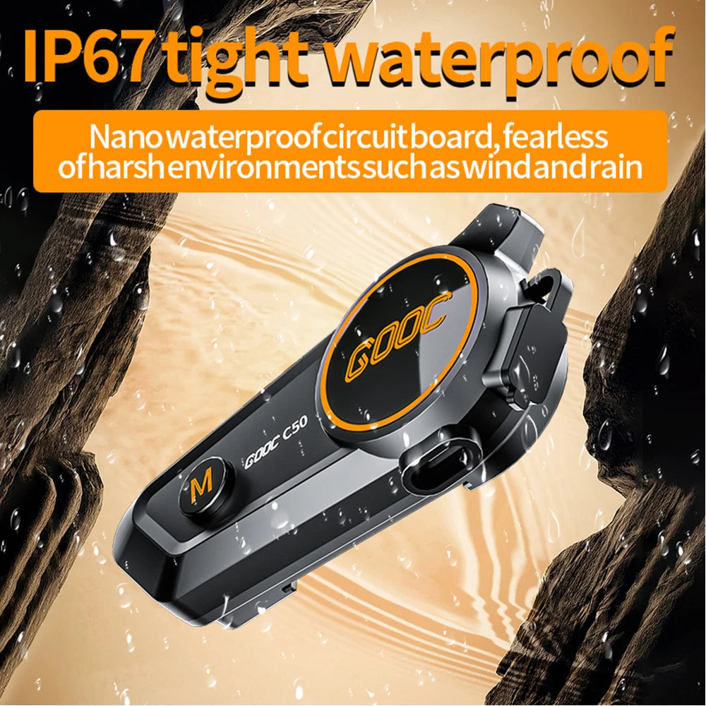 Bluetooth 5.3 Helmet Headset – Waterproof Hands-Free Speaker & MP3 Player for Motorcycle