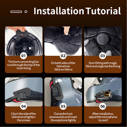 Bluetooth 5.3 Helmet Headset – Waterproof Hands-Free Speaker & MP3 Player for Motorcycle