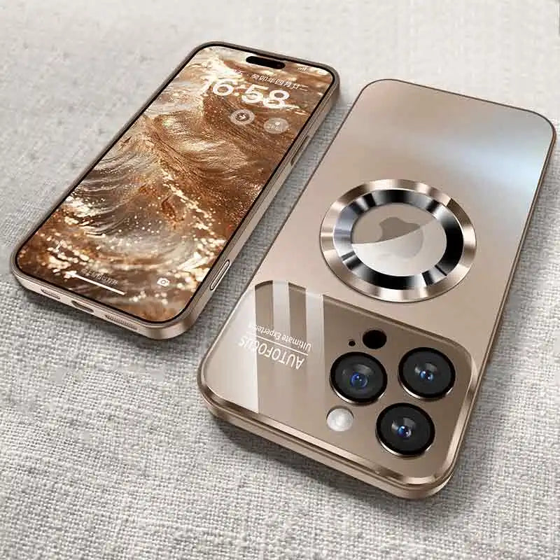 Premium Luxury Magnetic Glass Cover for iPhone 11–17 Series