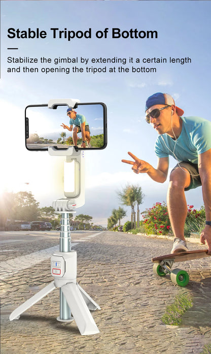 AXNEN A10 Smartphone Gimbal – Stabilizer with Fill Light, Tripod & Remote