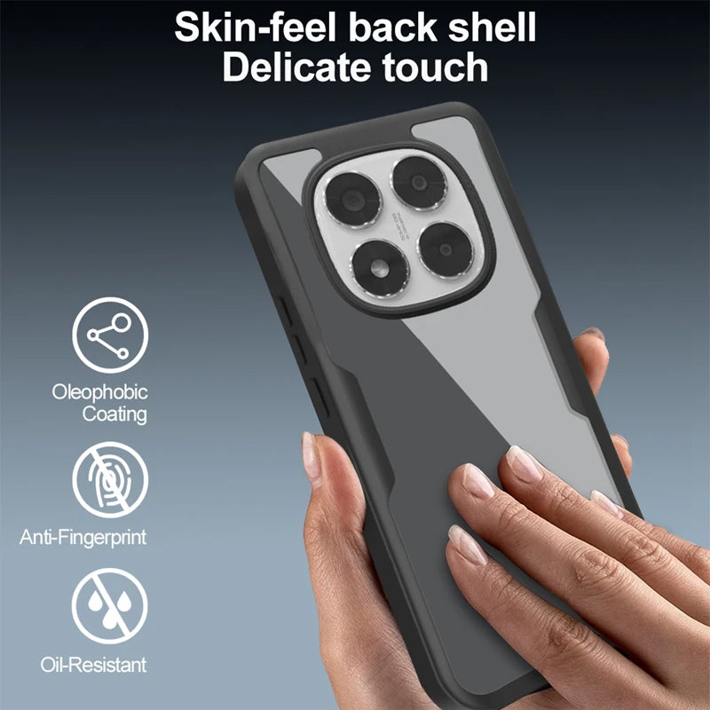 360° Full Body Shockproof Case for Redmi Note 14 Pro 5G – Transparent Cover with Screen Protector