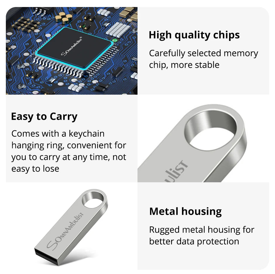 SomnAmbulist USB Flash Drive – 4GB to 128GB High-Speed USB 2.0 for PC & Mobile