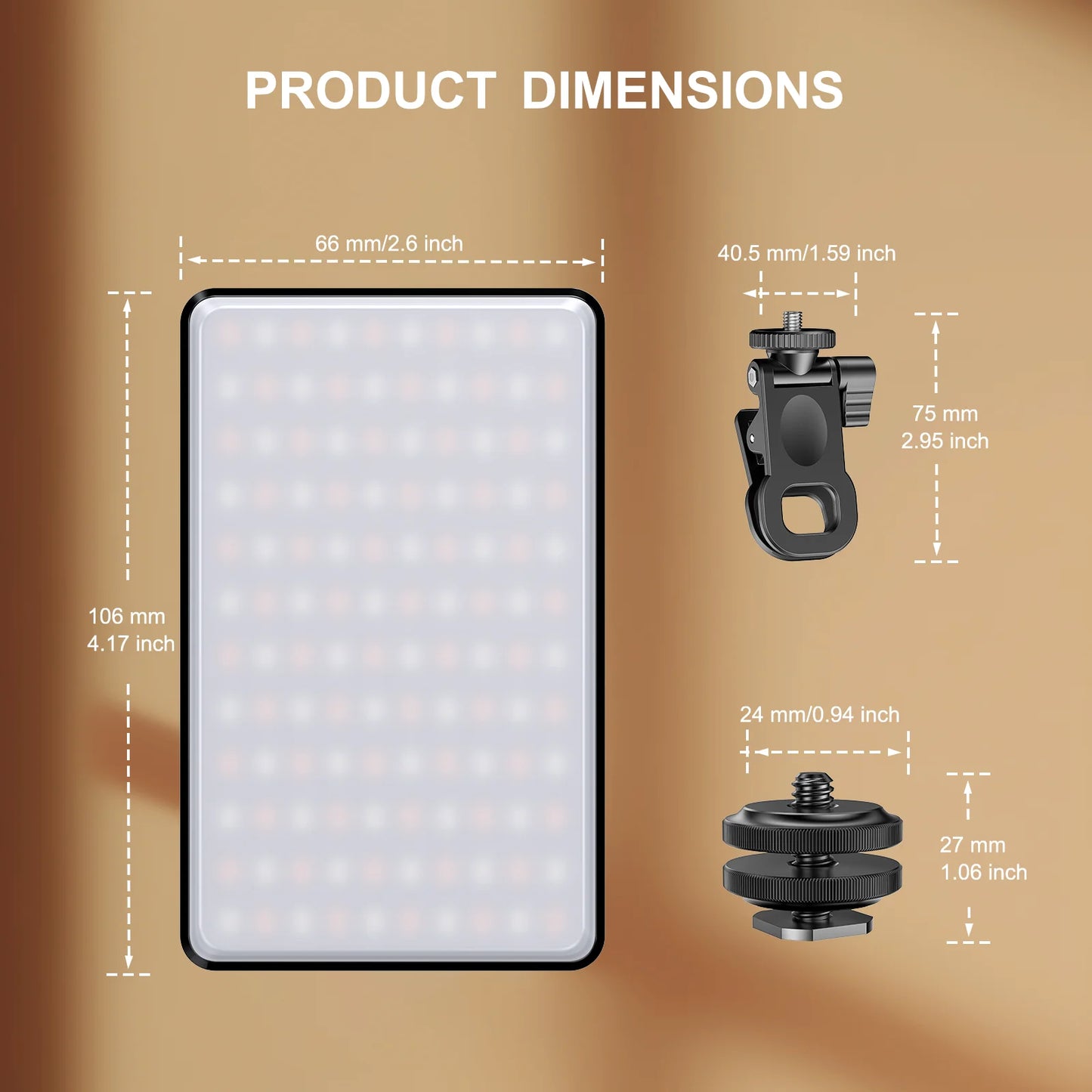 Portable LED Fill Light ST-120 – 3 Modes, 3000mAh Battery, 2500–9000K