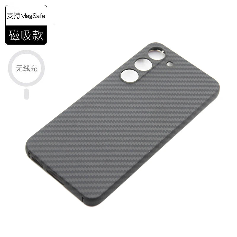 ZXKE Carbon Fiber Magnetic Case – Aramid Shell for Galaxy S23/S24/S25 Ultra, MagSafe & Car Mount Compatible