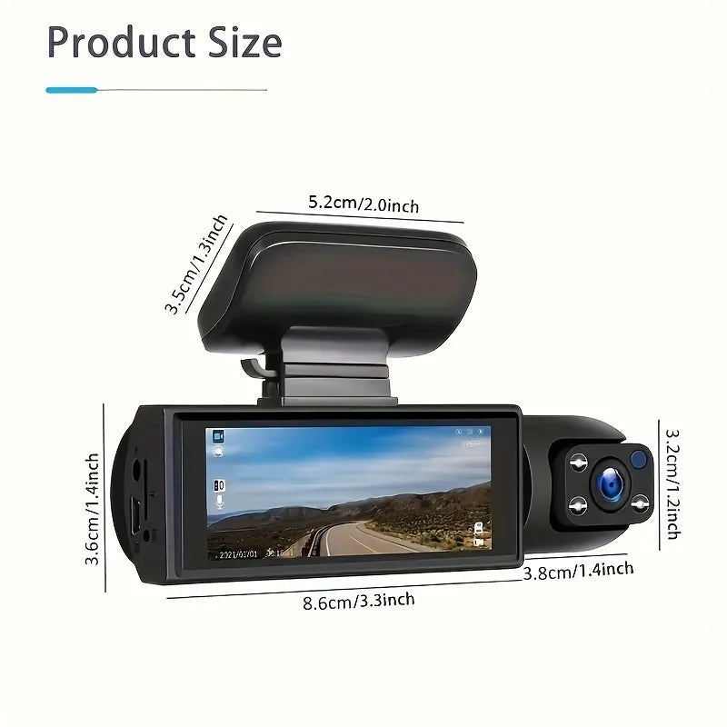 Dual Lens Car DVR 1080P – Interior & Front Dash Cam Full HD Vehicle Recorder