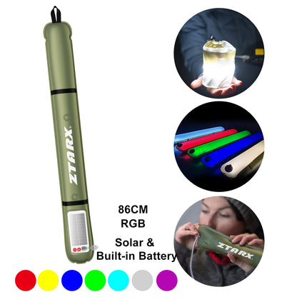 Solar USB Rechargeable LED Tube – Foldable, Magnetic & Waterproof for Outdoor Use