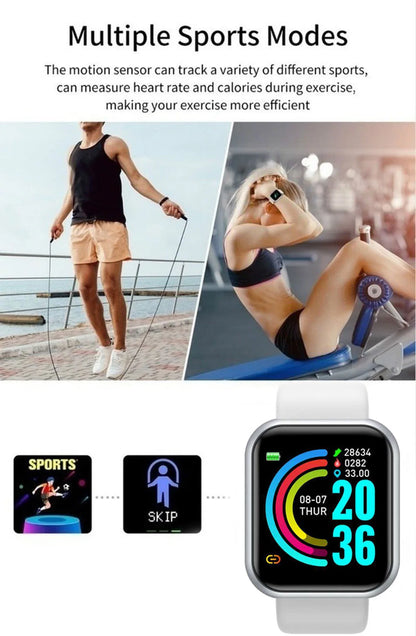 Y68 D20 Smartwatch – Fitness Tracker, Sleep Monitor, Music Control & Alarm Clock