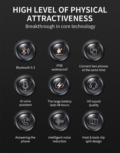 Bluetooth 5.3 Helmet Headset – Waterproof Hands-Free Speaker & MP3 Player for Motorcycle