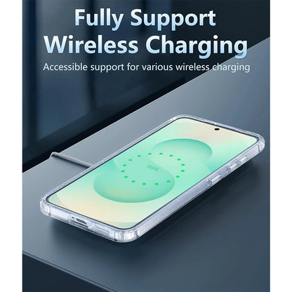 Anti-Yellowing Glitter Military Case – Clear Protective Cover for Galaxy S25/S24/S23 Series