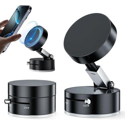Vacuum Suction Magnetic Phone Holder – Adjustable & Foldable Design