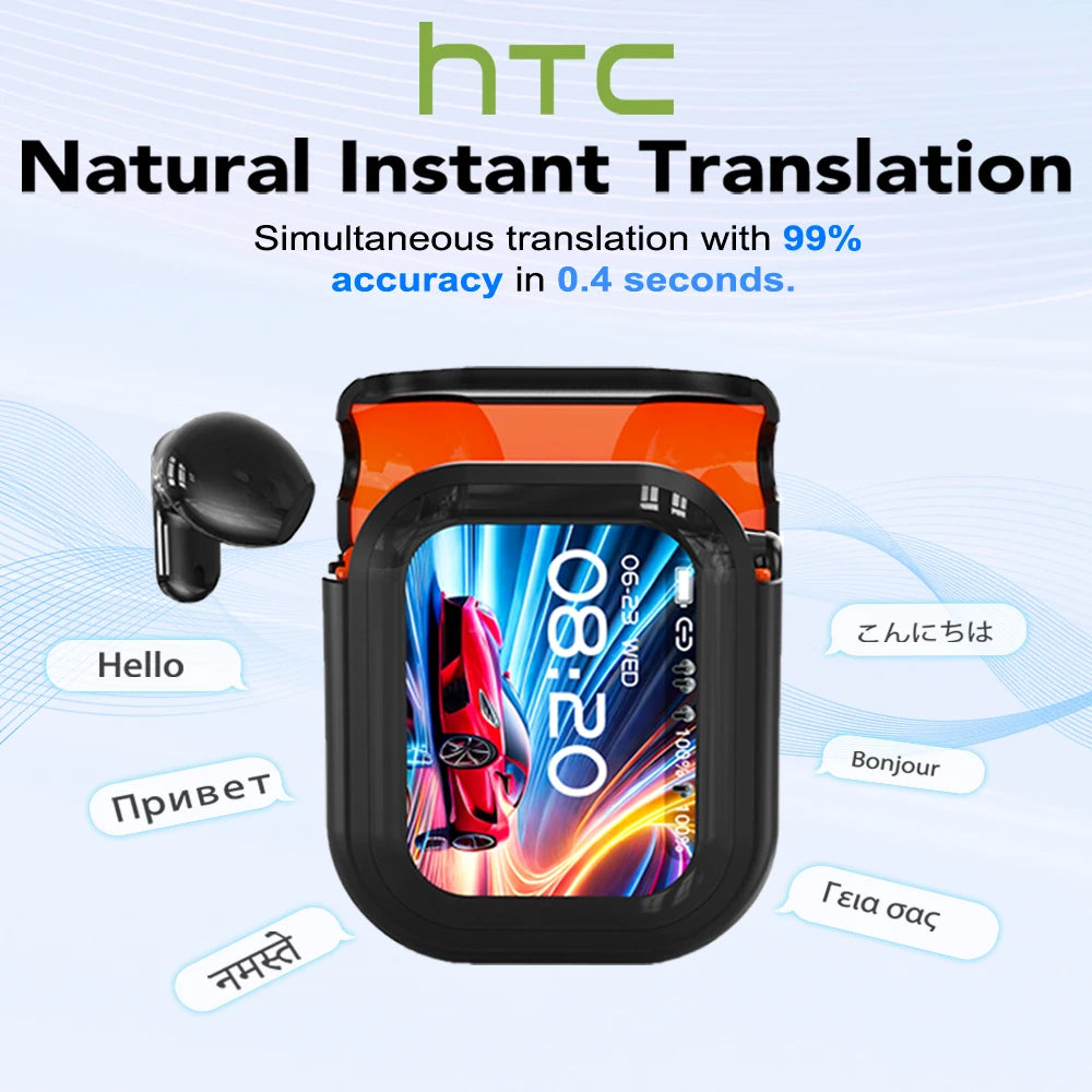 HTC NE20 Wireless Translation Earbuds – Bluetooth 6.0 & Long Battery Life