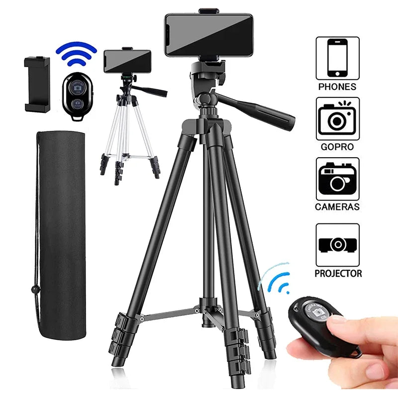 100cm Phone Tripod with Bluetooth Remote – Universal Stand for Video & Photography