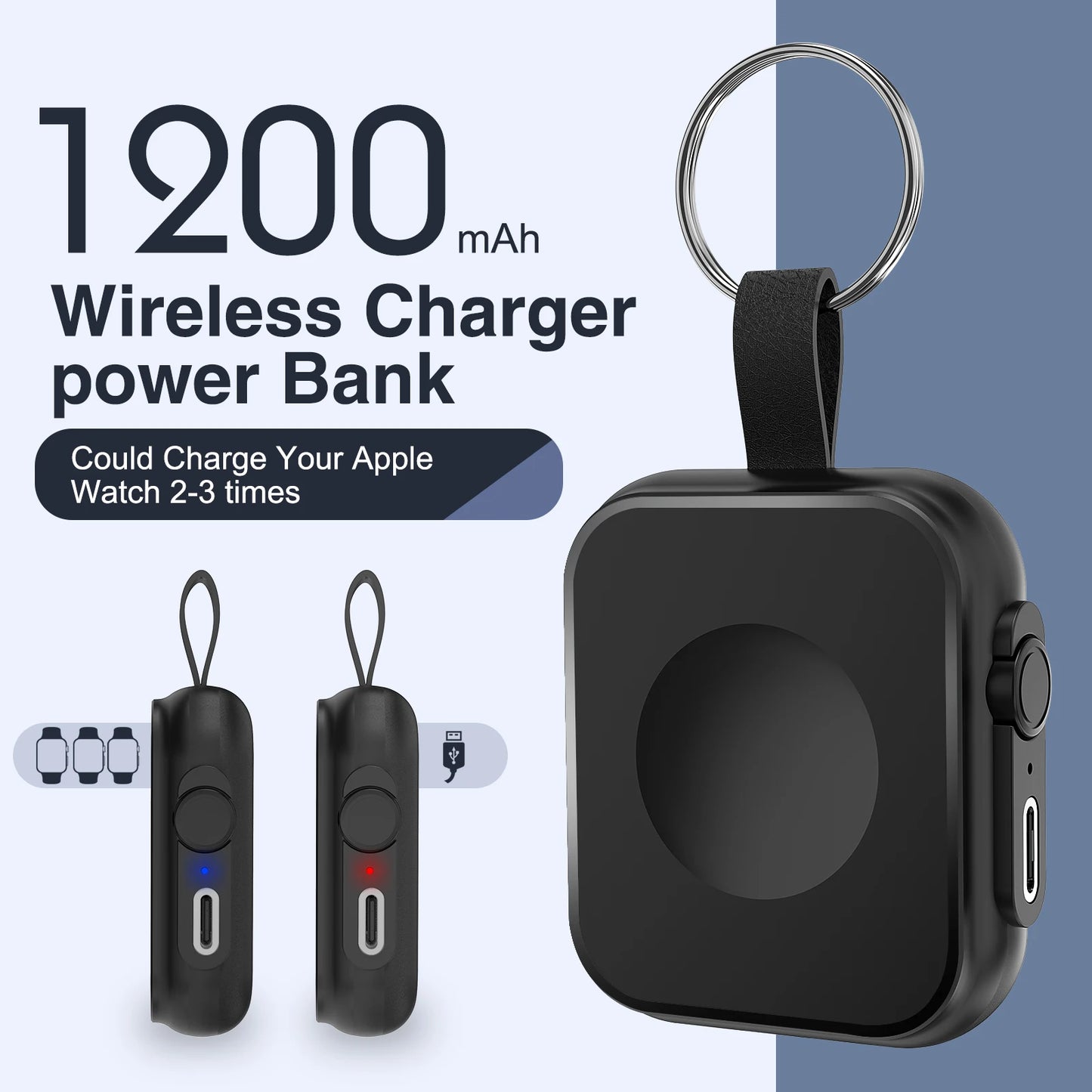 Fast Magnetic Wireless Charger for Apple Watch – Portable Power Bank