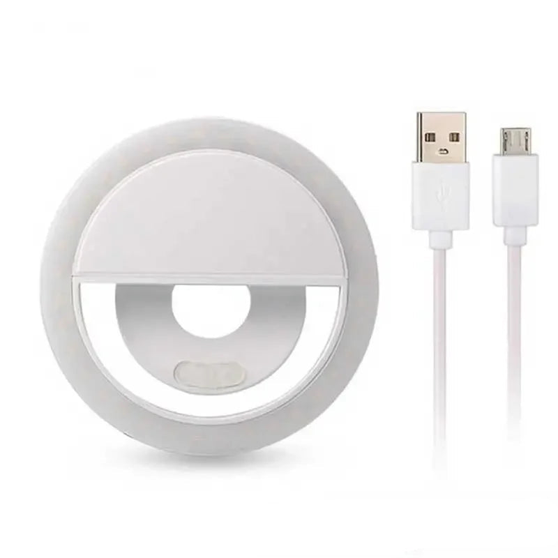 LED Ring Light for Selfies – USB Rechargeable for All Smartphones