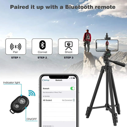 103cm Lightweight Tripod for Phone & Camera – Portable with Bluetooth Control & Desktop Stand