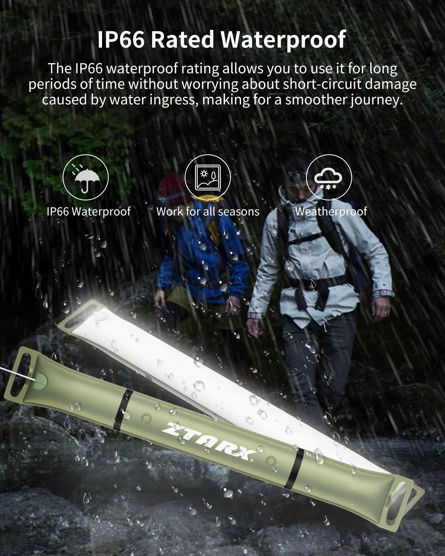Solar USB Rechargeable LED Tube – Foldable, Magnetic & Waterproof for Outdoor Use