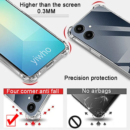 Transparent Soft Phone Case – Anti-Shock Cover for Samsung A06/A05/A55/A25/A15 Series
