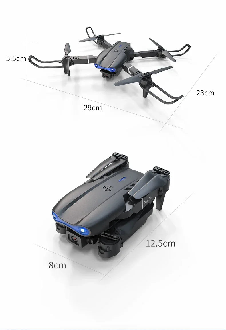 E99Pro Foldable Drone – 4K/1080P HD Camera, WiFi FPV, RC Helicopter Gift Toy