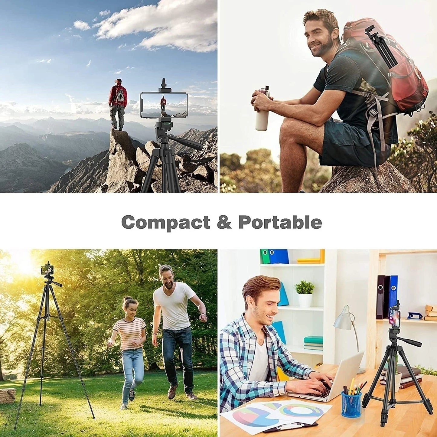 103cm Lightweight Tripod for Phone & Camera – Portable with Bluetooth Control & Desktop Stand