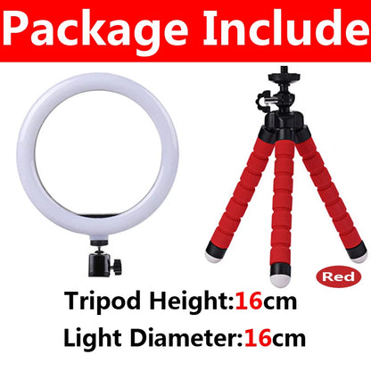 12-inch LED Ring Light with Tripod – USB Phone Ringlight for YouTube & TikTok