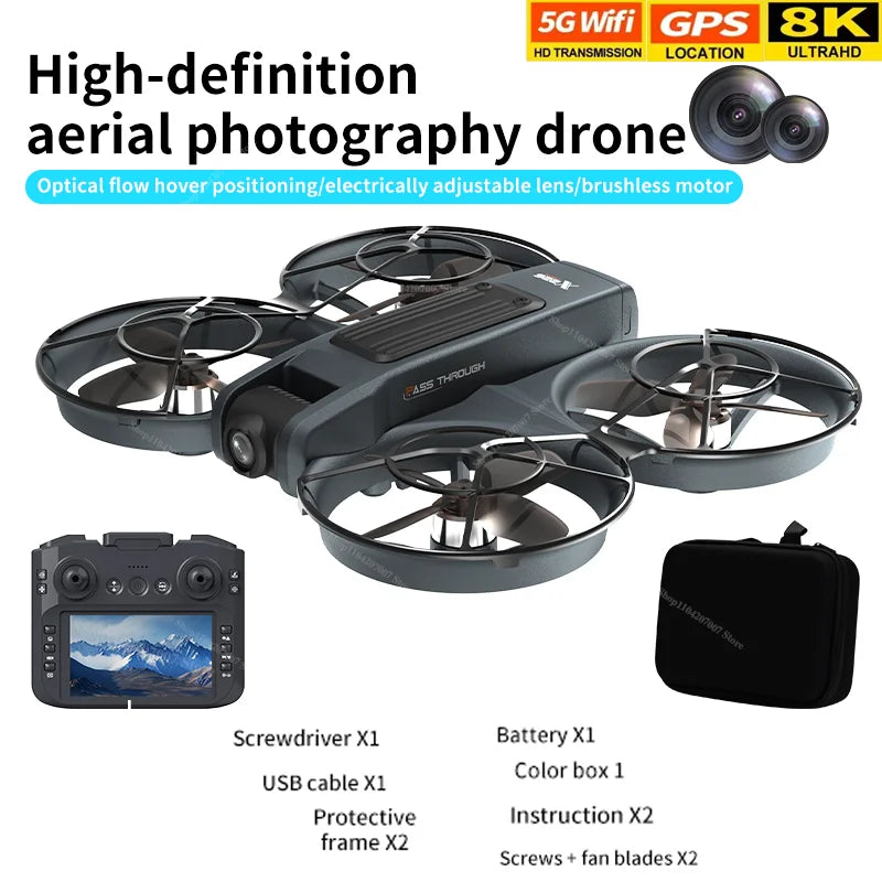 X226 Brushless Drone – Dual HD Camera, VR Control, Obstacle Avoidance, Optical Flow Hover