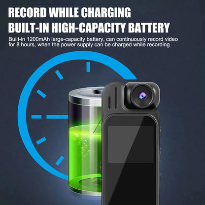 Mini Body Camera 1080P – HD Sports Cam with Infrared Night Vision & 1.3” Screen