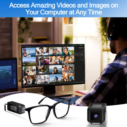 Wearable Glasses Camera 1080P – Mini Portable Video Recorder with Head-Mounted Design