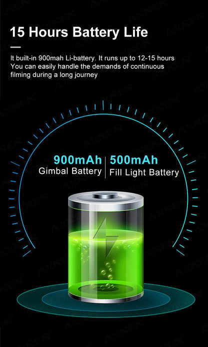 AXNEN A10 Smartphone Gimbal – Stabilizer with Fill Light, Tripod & Remote