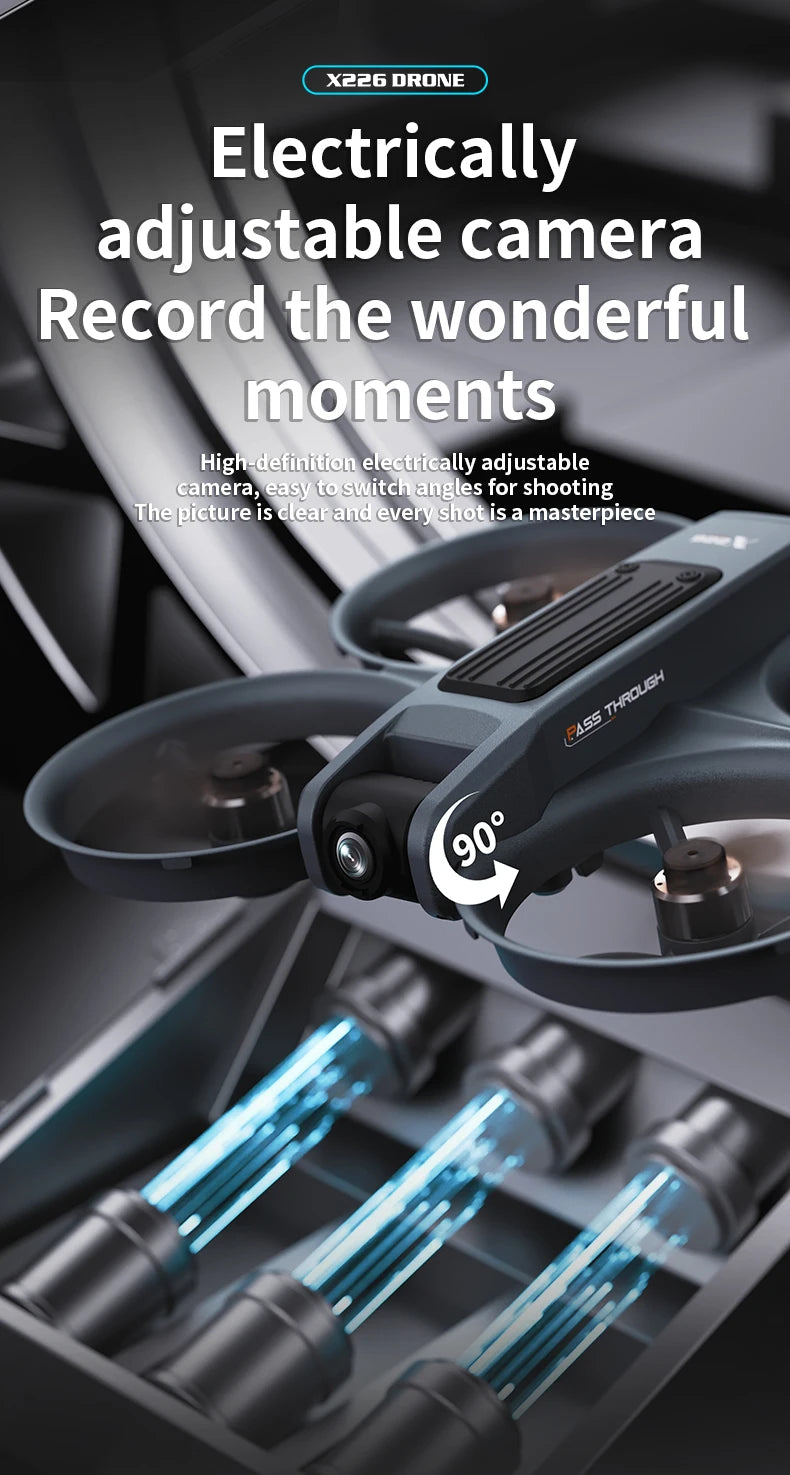 X226 Brushless Drone – Dual HD Camera, VR Control, Obstacle Avoidance, Optical Flow Hover