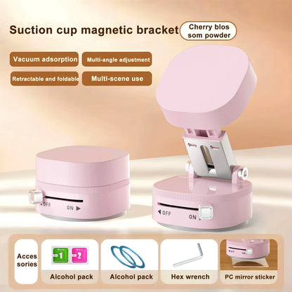 Vacuum Suction Magnetic Phone Holder – Adjustable & Foldable Design