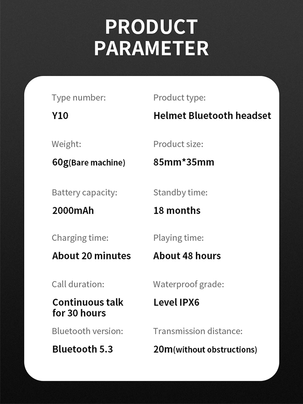 Bluetooth 5.3 Helmet Headset – Waterproof Hands-Free Speaker & MP3 Player for Motorcycle