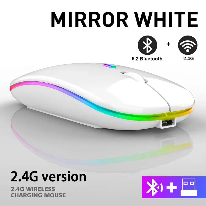 Wireless RGB Gaming Mouse – Rechargeable Bluetooth, LED Backlit, 3600DPI Ergonomic