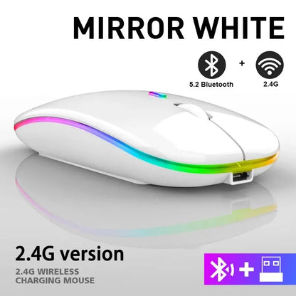 Wireless RGB Gaming Mouse – Rechargeable Bluetooth, LED Backlit, 3600DPI Ergonomic