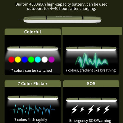 Solar USB Rechargeable LED Tube – Foldable, Magnetic & Waterproof for Outdoor Use