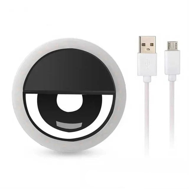 LED Ring Light for Selfies – USB Rechargeable for All Smartphones
