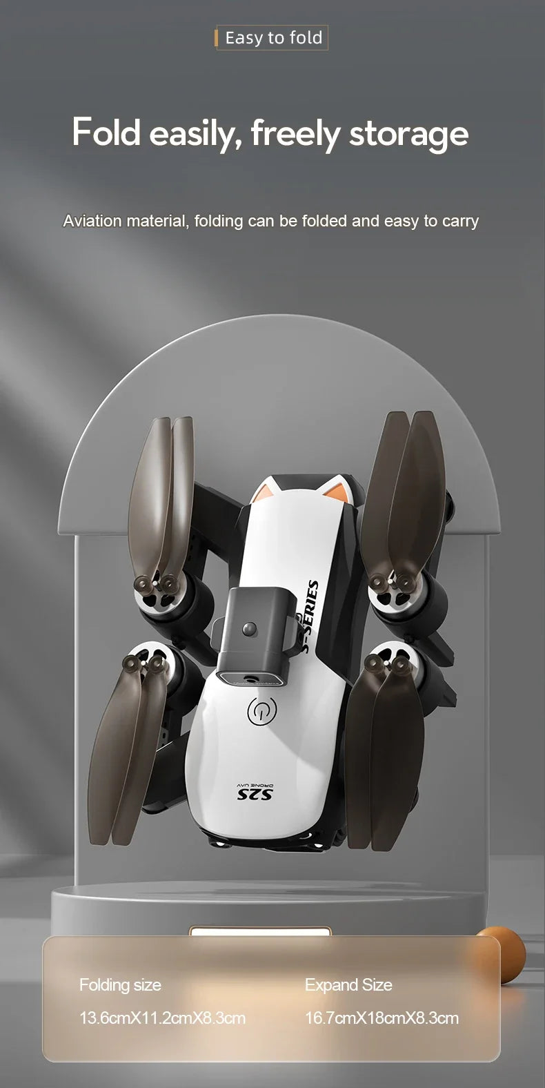 S2S Mini Drone 4K/8K – Foldable RC Quadcopter with Obstacle Avoidance & HD Camera