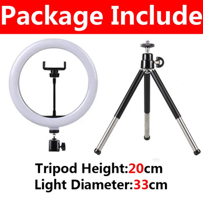 12-inch LED Ring Light with Tripod – USB Phone Ringlight for YouTube & TikTok
