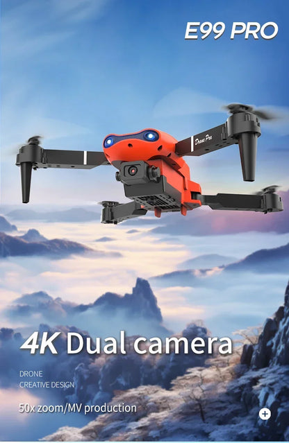 E99Pro Foldable Drone – 4K/1080P HD Camera, WiFi FPV, RC Helicopter Gift Toy
