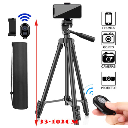 103cm Lightweight Tripod for Phone & Camera – Portable with Bluetooth Control & Desktop Stand