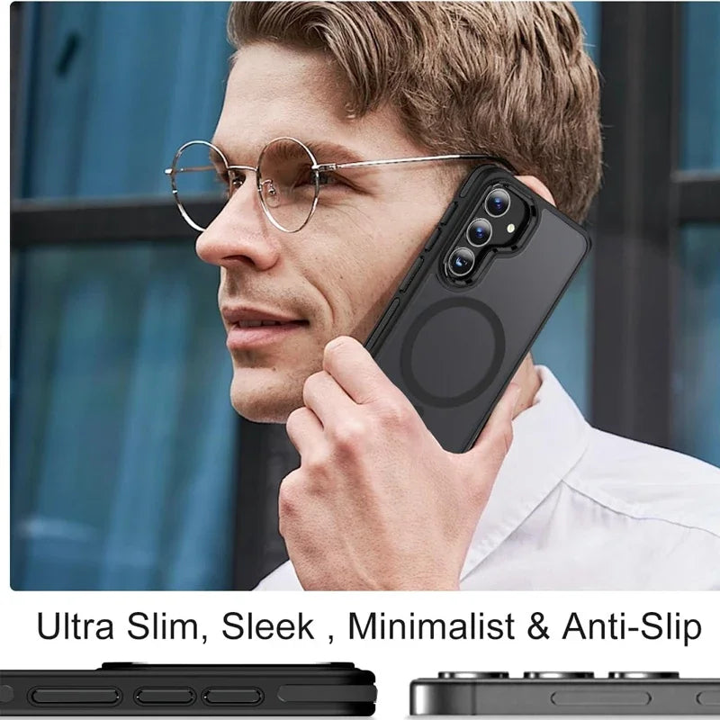 UYUXIO Magnetic Kickstand Case – Holder Cover for Samsung S25/S24/S23 Ultra/Plus/FE