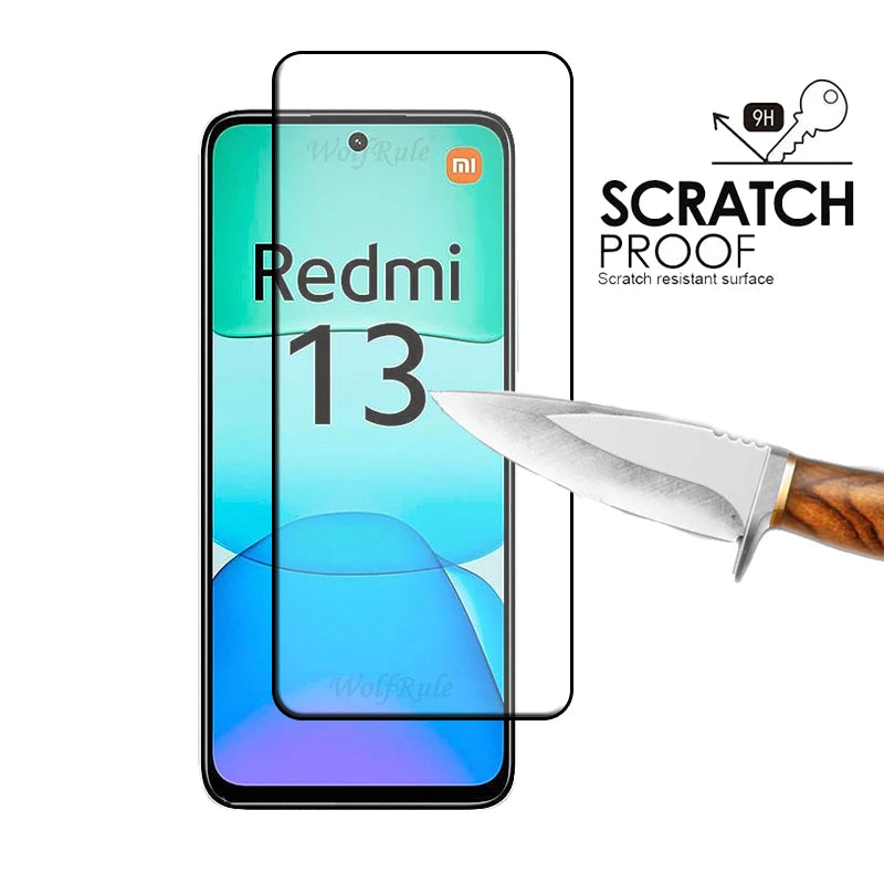 6-in-1 Tempered Glass Screen Protector Kit – 9H HD for Xiaomi Redmi 13 & Lens Glass