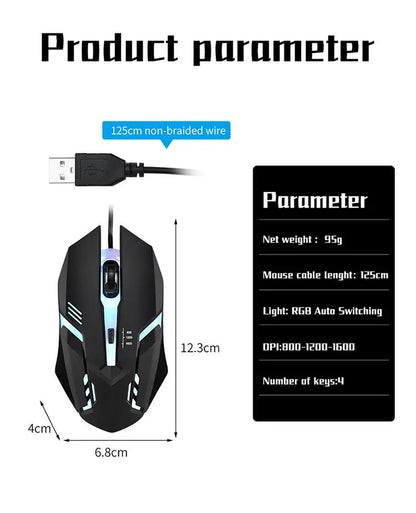 2025 ITLY M01 Sports Gaming Mouse – USB Wired with LED Luminous Backlit