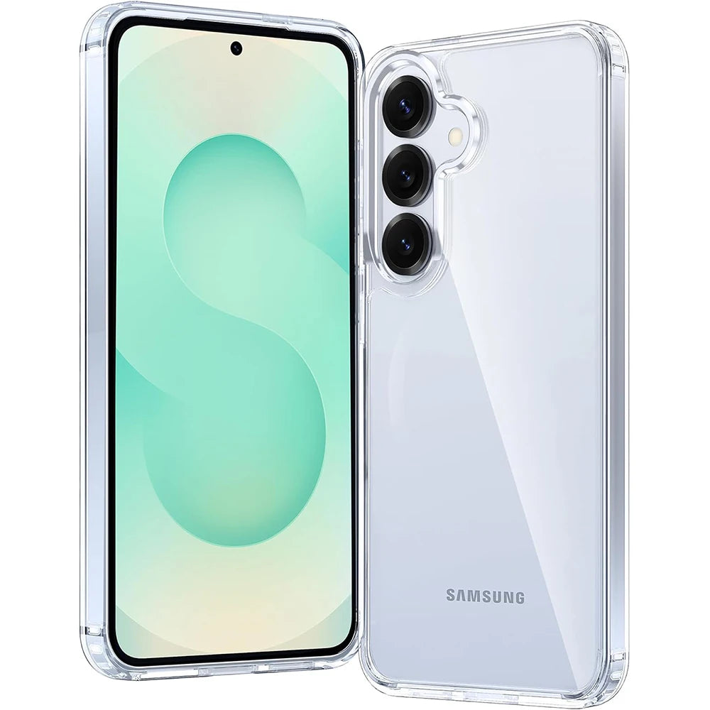 Anti-Yellowing Glitter Military Case – Clear Protective Cover for Galaxy S25/S24/S23 Series