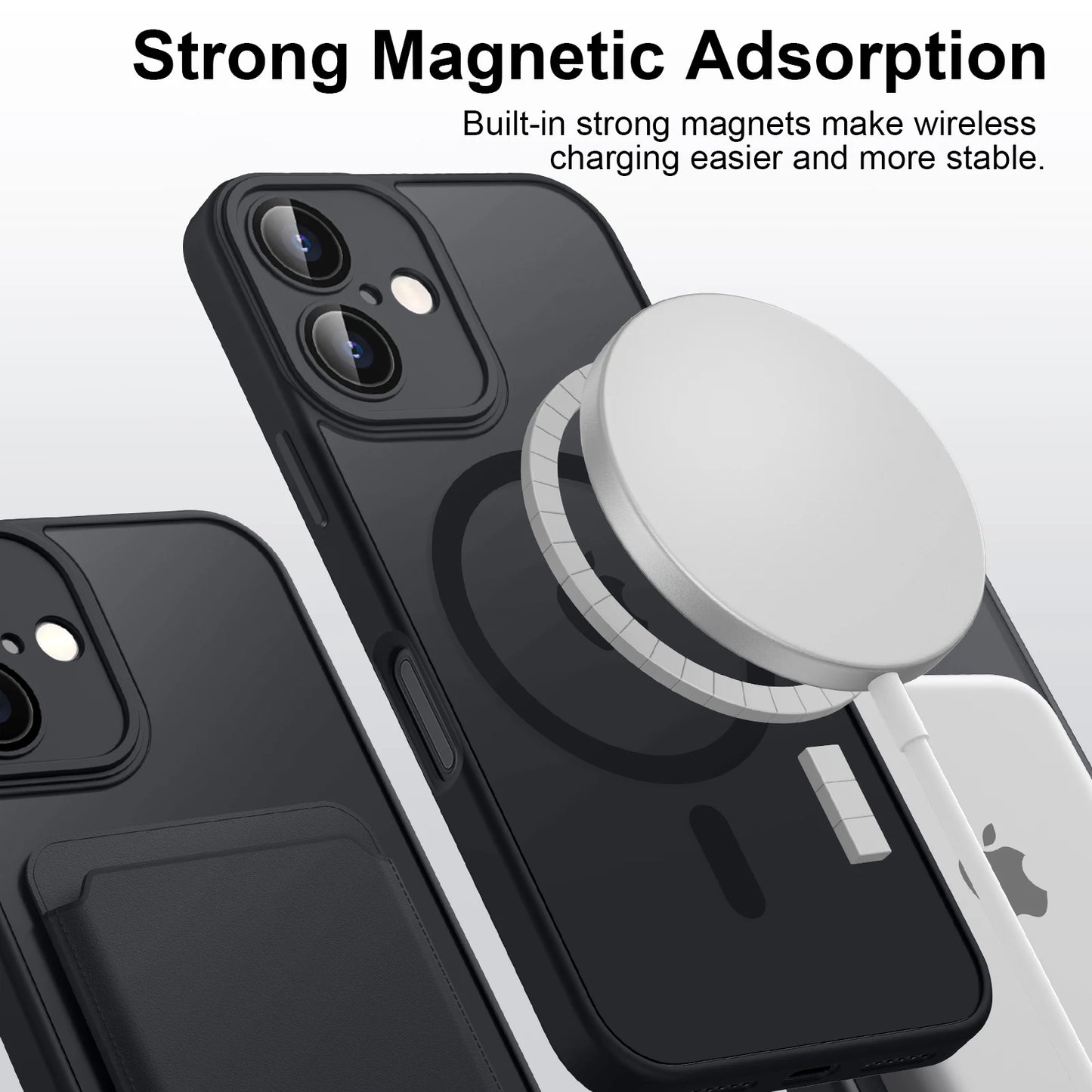 Luxury Magnetic Matte Armor Case – Shockproof & MagSafe Compatible for iPhone 11–16