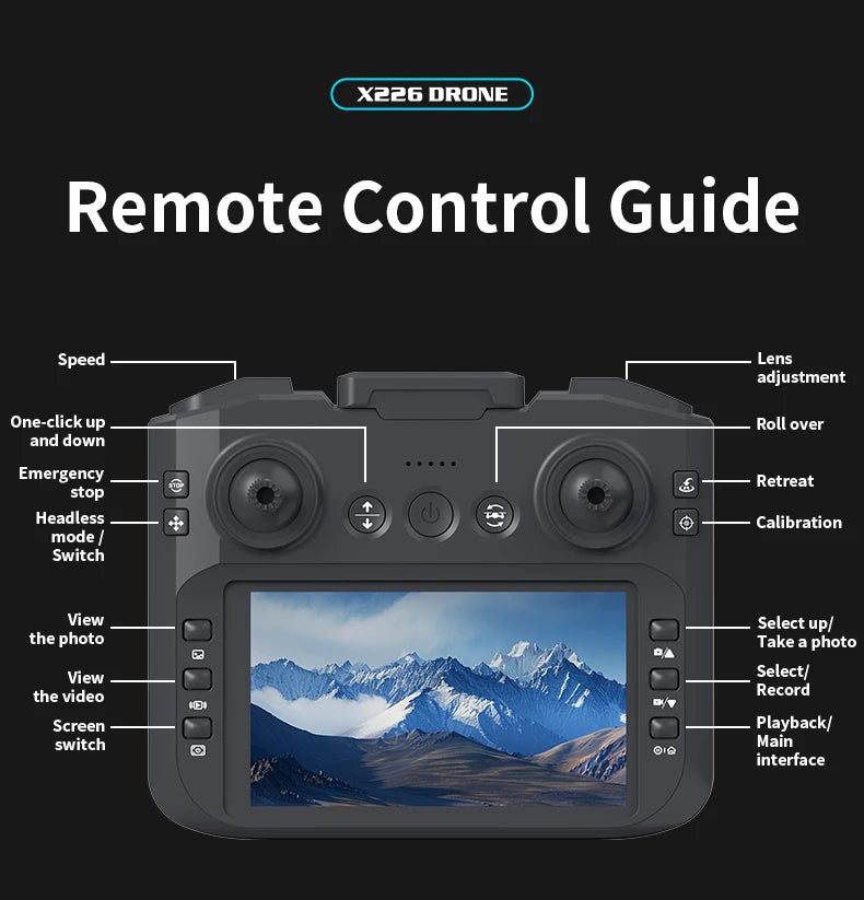 X226 Brushless Drone – Dual HD Camera, VR Control, Obstacle Avoidance, Optical Flow Hover