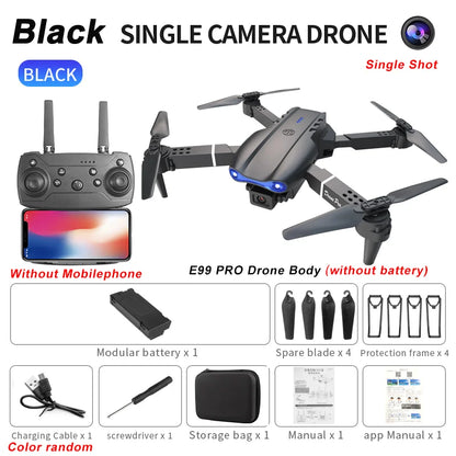 E99Pro Foldable Drone – 4K/1080P HD Camera, WiFi FPV, RC Helicopter Gift Toy