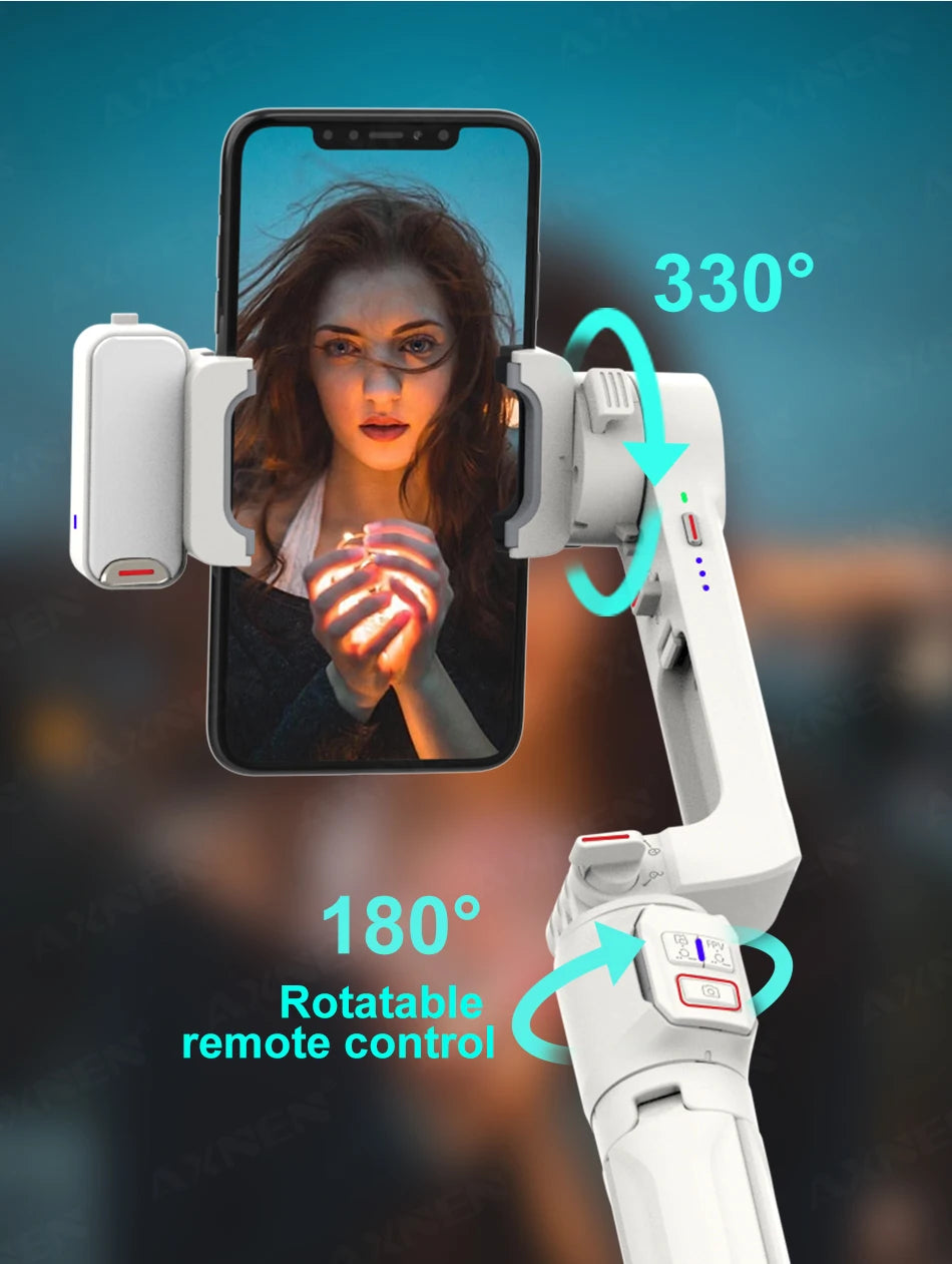 AXNEN A10 Smartphone Gimbal – Stabilizer with Fill Light, Tripod & Remote