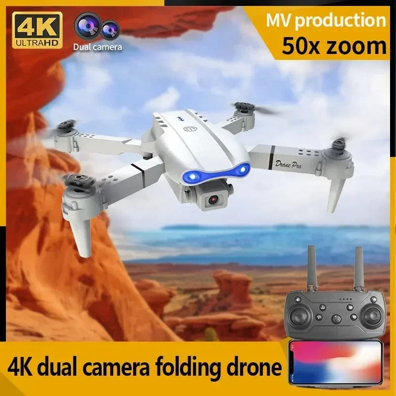 E99Pro Foldable Drone – 4K/1080P HD Camera, WiFi FPV, RC Helicopter Gift Toy